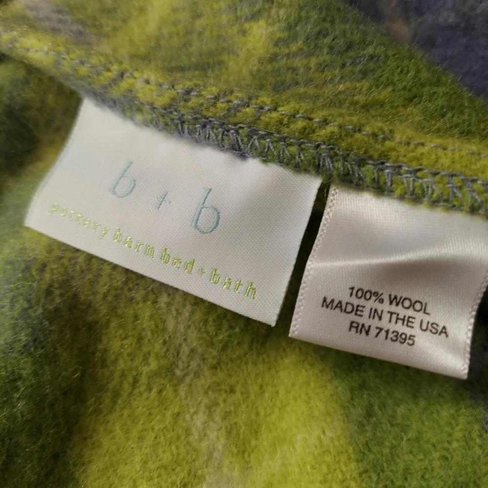 Pottery Barn Bed + Bath Wool Plaid Standard Pillow Shams